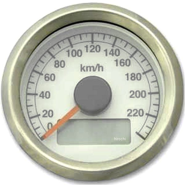 【メーカー在庫あり】 ガッツクローム アジャスタブルスピードメーター 電気式 白盤 ステンボディ 4100-5212 HD店