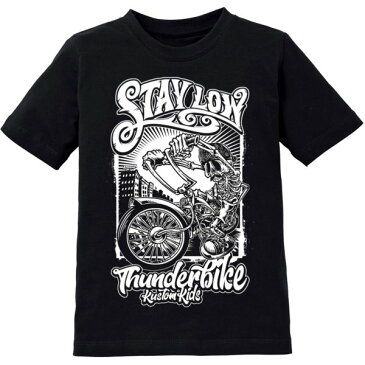 サンダーバイク キッズ Tシャツ StayLow 黒 116サイズ THU-19-01-1141/116 HD店