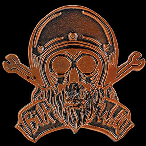 【メーカー在庫あり】 ビルトウェル Biltwell エナメルピンバッジ BONANZA SKULL 銅 8602-19 HD店