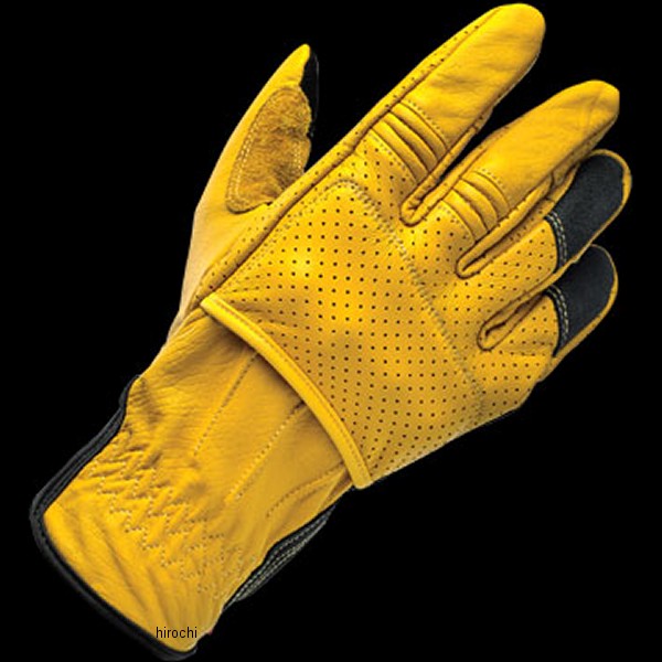 ビルトウェル Biltwell グローブ BORREGOサイズ:XLカラー:ゴールド【素材】100%レザー【セット内容】グローブ×1双(左右各1枚)【特長】ビルトウェルのオリジナルグローブです。CE規格に対応し、オリジナルデザインで収縮性を確保。ナックル部にプロテクションを挿入、こぶしを守ります。通気性に優れ、湿度を逃がす構造で夏場のライディングも快適。指の部分にはタッチパネル対応素材を使用。グローブを外す事無く、スマホの操作が可能です。1506-0701-305楽天 HD店　