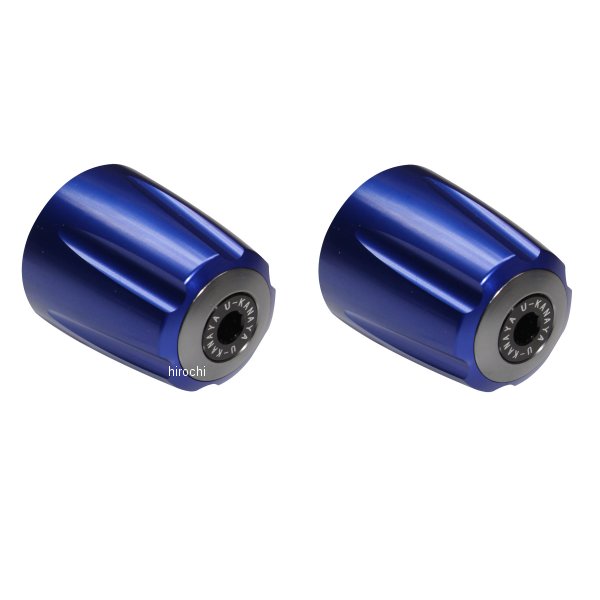 【メーカー在庫あり】 ユーカナヤ U-KANAYA アルミビレットハンドルバーエンド グルーヴタイプ CB1300SF 青/チタン BEGVBL-HO9-TI HD店