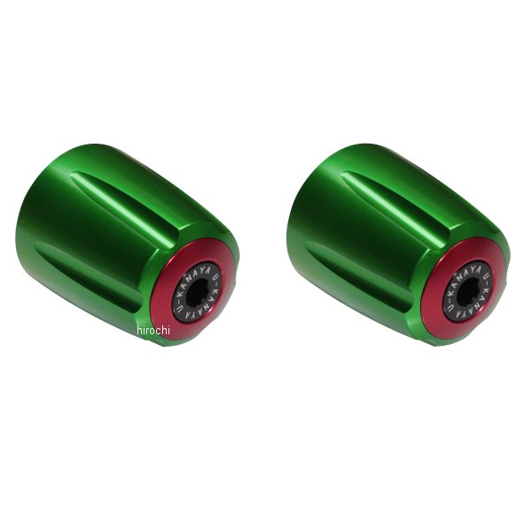 【メーカー在庫あり】 ユーカナヤ U-KANAYA アルミビレットハンドルバーエンド グルーヴタイプ 18年以降 CB1000R 緑/赤 BEGVGR-HO4-RD HD店