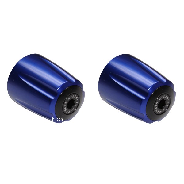 【メーカー在庫あり】 ユーカナヤ U-KANAYA アルミビレットハンドルバーエンド グルーヴタイプ ZX-9R 青/黒 BEGVBL-KA28-BK HD店