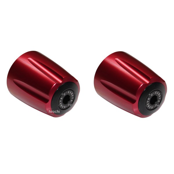 【メーカー在庫あり】 ユーカナヤ U-KANAYA アルミビレットハンドルバーエンド グルーヴタイプ YZF-R25/R3 赤/黒 BEGVRD-YA040-BK HD店