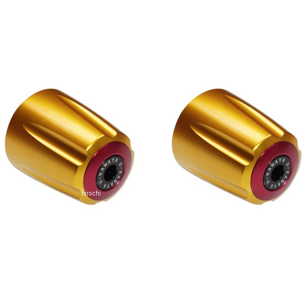 【メーカー在庫あり】 ユーカナヤ U-KANAYA アルミビレットハンドルバーエンド グルーヴタイプ ゼファー750/ゼファー750RS ゴールド/赤 BEGVGD-KA42-RD HD店