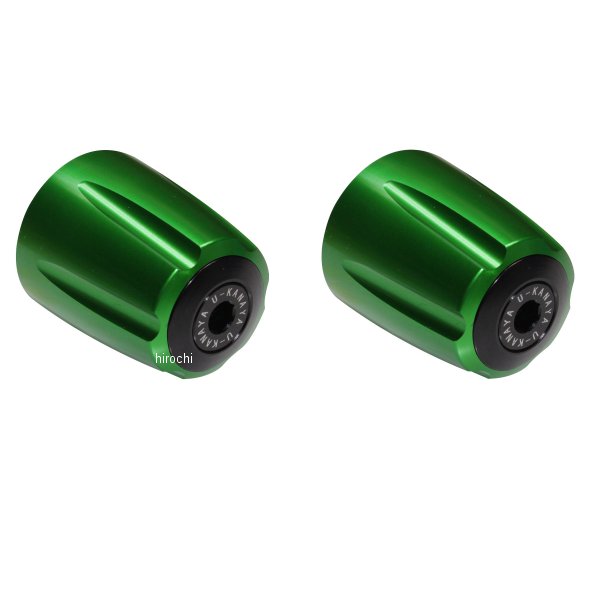 【メーカー在庫あり】 ユーカナヤ U-KANAYA アルミビレットハンドルバーエンド グルーヴタイプ ゼファー1100/ゼファー1100RS 緑/黒 BEGVGR-KA40-BK HD店