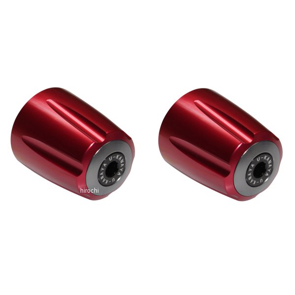 【メーカー在庫あり】 ユーカナヤ U-KANAYA アルミビレットハンドルバーエンド グルーヴタイプ ゼファー750/ゼファー750RS 赤/チタン BEGVRD-KA42-TI HD店