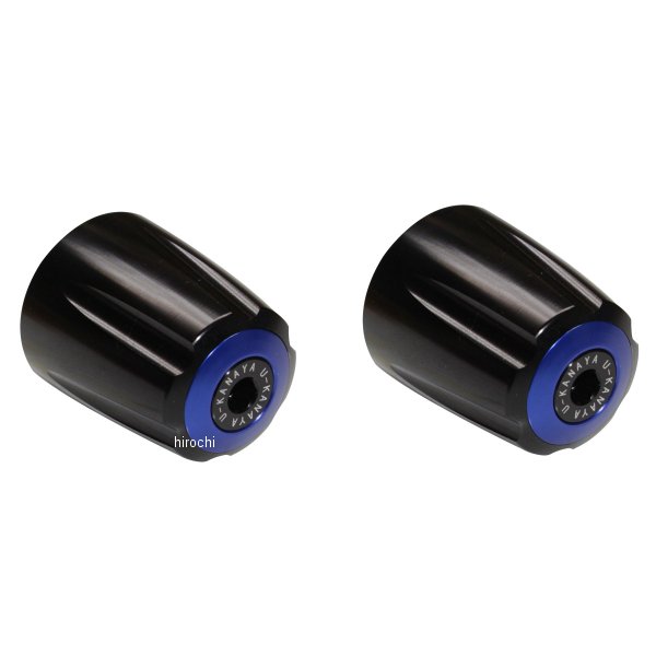 【メーカー在庫あり】 ユーカナヤ U-KANAYA アルミビレットハンドルバーエンド グルーヴタイプ ZRX400/ZRX400II 黒/青 BEGVBK-KA19-BL HD店