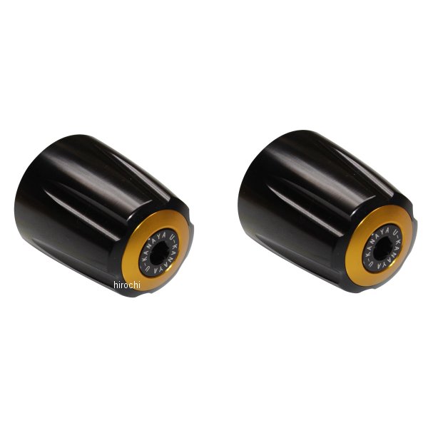 【メーカー在庫あり】 ユーカナヤ U-KANAYA アルミビレットハンドルバーエンド グルーヴタイプ エストレア 黒/ゴールド BEGVBK-KA52-GD HD店