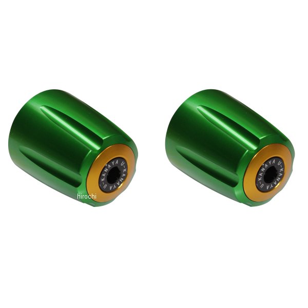 【メーカー在庫あり】 ユーカナヤ U-KANAYA アルミビレット バーエンド グルーヴタイプ φ22ハンドルバー 汎用品 緑/ゴールド BEGVGR-GD HD店