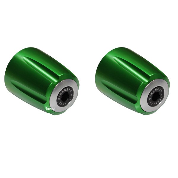 【メーカー在庫あり】 ユーカナヤ U-KANAYA アルミビレットハンドルバーエンド グルーヴタイプ ZRX400/ZRX400II 緑/シルバー BEGVGR-KA19-SV HD店