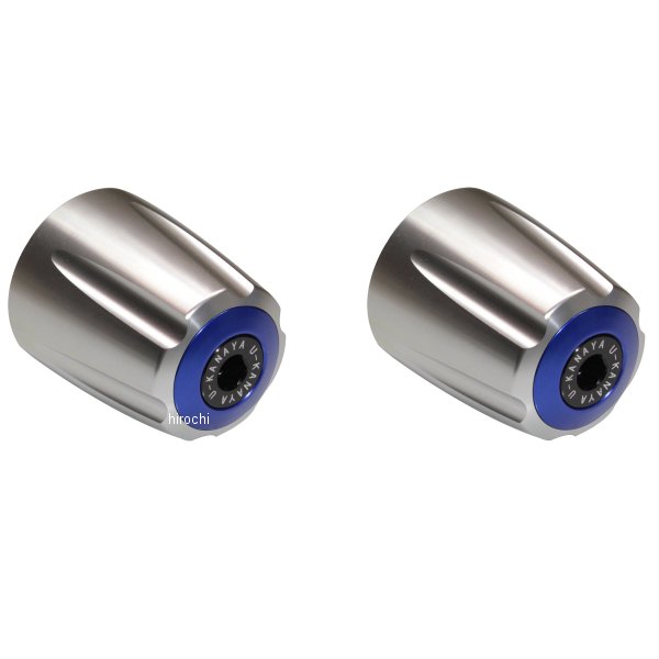 【メーカー在庫あり】 ユーカナヤ U-KANAYA アルミビレットハンドルバーエンド グルーヴタイプ 17年以降 Vストローム シルバー/青 BEGVSV-SU54-BL HD店