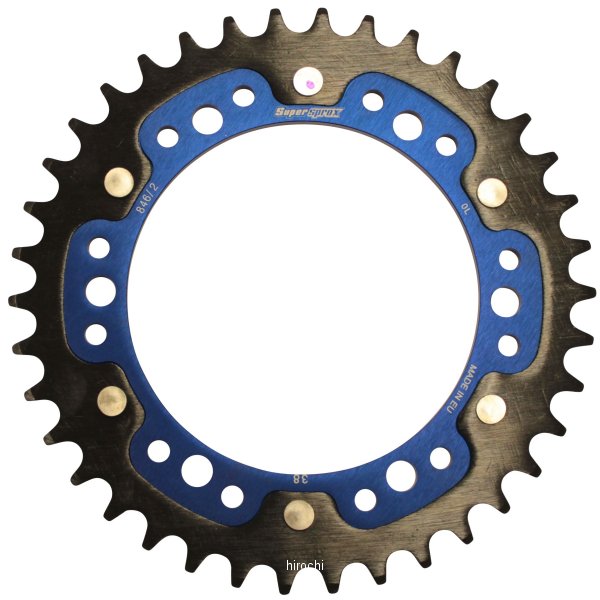 【メーカー在庫あり】 スーパースプロックス SUPERSPROX リアスプロケット ステルス 846/2-38T 青 RST-846/2:38-BLU HD店