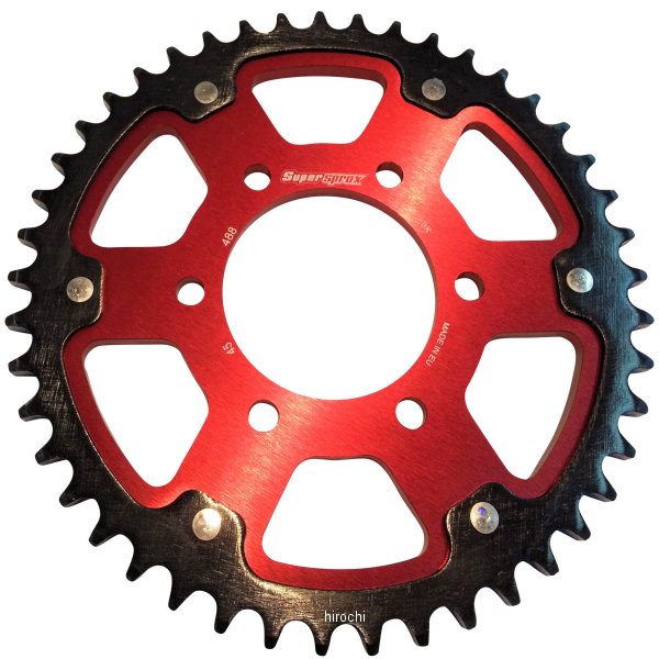 【メーカー在庫あり】 スーパースプロックス SUPERSPROX リアスプロケット ステルス 488-45T 赤 RST-488:45-RED HD店
