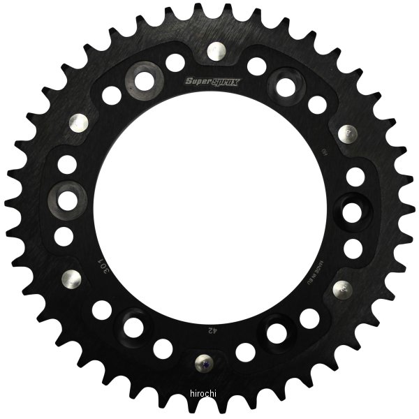 【メーカー在庫あり】 スーパースプロックス SUPERSPROX リアスプロケット ステルス 301-42T 黒 RST-301:42-BLK HD店