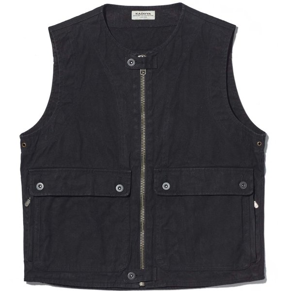 カドヤ KADOYA 春夏モデル デニムベスト RIDERS WORK VEST 黒 Sサイズ 6264-0 HD店