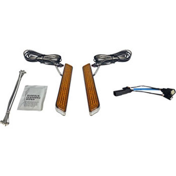 【USA在庫あり】 カスタム ダイナミクス LEDフォークライト 10年-13年 FLHX アンバー/クローム 2040-2656 HD店