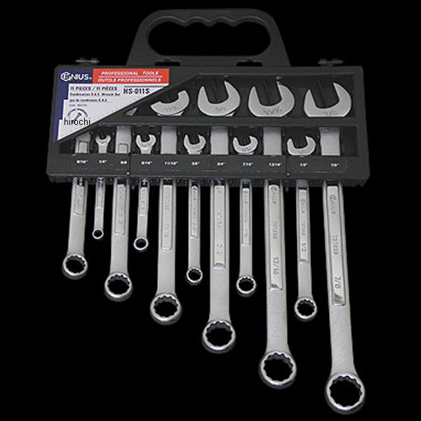 ジーニアスツールズ Genius Tools インチコンビネーションレンチセット クローム HS-011S HD店
