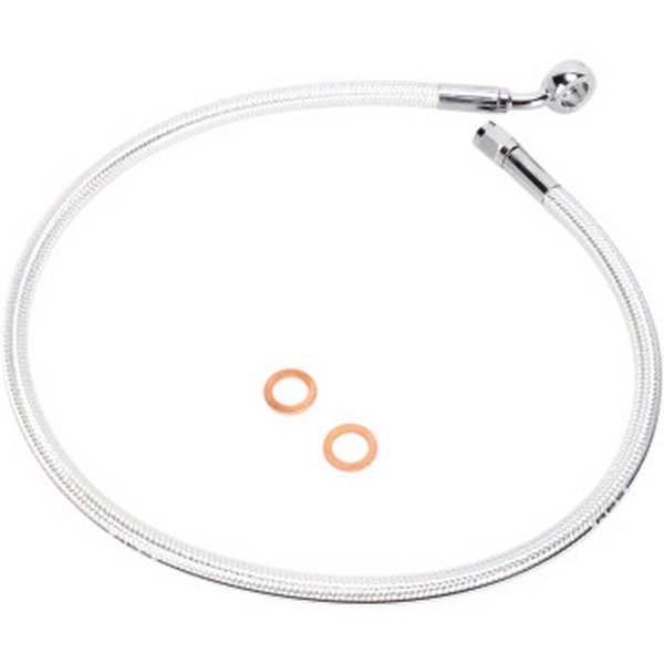 Brake Hose - 【USA在庫あり】 マグナム MAGNUM フロント ブレーキライン 7/16インチ/35°アッパー26インチ ソフテイル(シングルディスク) クローム 1741-3676 HD店