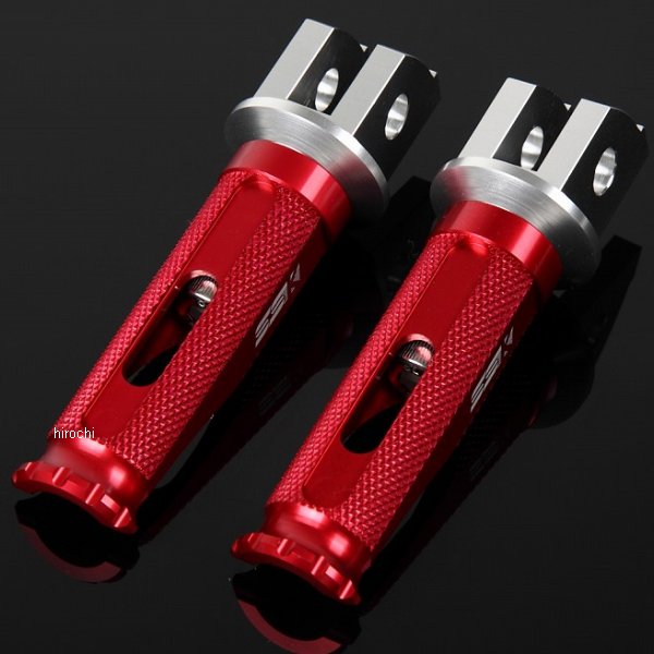 【メーカー在庫あり】 スピードラ SPEEDRA アルミ削り出しタンデムステップ レーシングタイプ パッセンジャー用 シルバー/赤 AFPR110RD HD店