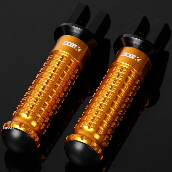 【メーカー在庫あり】 スピードラ SPEEDRA アルミ削り出しステップ スタンダードタイプ ライダー用 黒/ゴールド AFPS213GD HD店