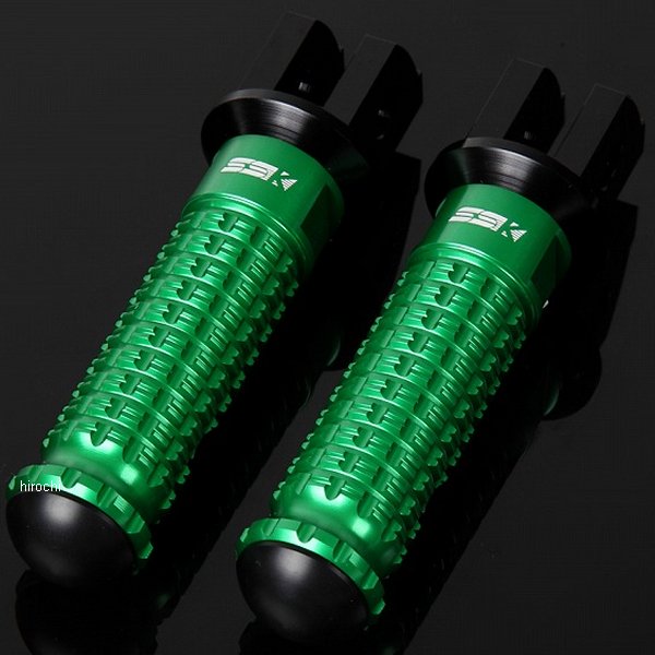 【メーカー在庫あり】 スピードラ SPEEDRA アルミ削り出しステップ スタンダードタイプ ライダー用 黒/緑 AFPS213GN HD店
