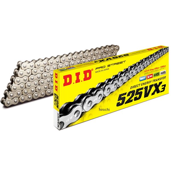 DID 大同工業 チェーン 525VX3 VXシリーズ Xリング シルバー 134L ZJ カシメ 4525516398787 HD店