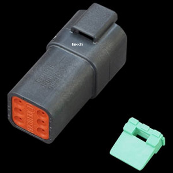 ドイチェ DEUTSCH ドイチェDTコネクタープラグ 6ピン94年 ハーレー 72116-94BK使用車種カラー:ハウジング:ブラック内容物:ハウジング×1個ロックタブ×1個OEM品番:72116-94BK注意事項:別途DTコネクター オス型ピンが必要です。ハーレーの電装系の端子に使用されているドイチェのコネクターです。1994年式から純正採用され始め、ハンドルスイッチやセンサー類などの多くの電気配線に使われています。配線に取り付ける際は、かしめ工具を使います。DT04-6P-E004楽天 HD店　