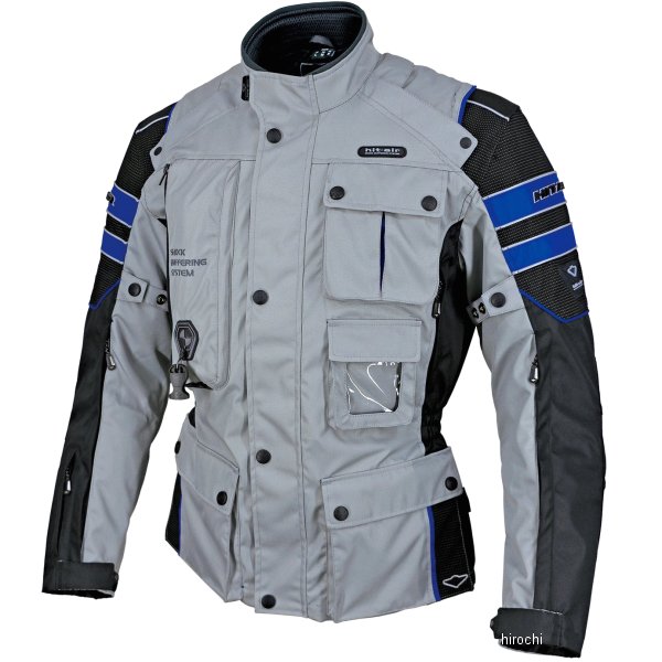 ヒットエアー hit-air 2021年秋冬モデル エアバッグジャケット ライトグレー/青 XLサイズ Motorrad2 HD店