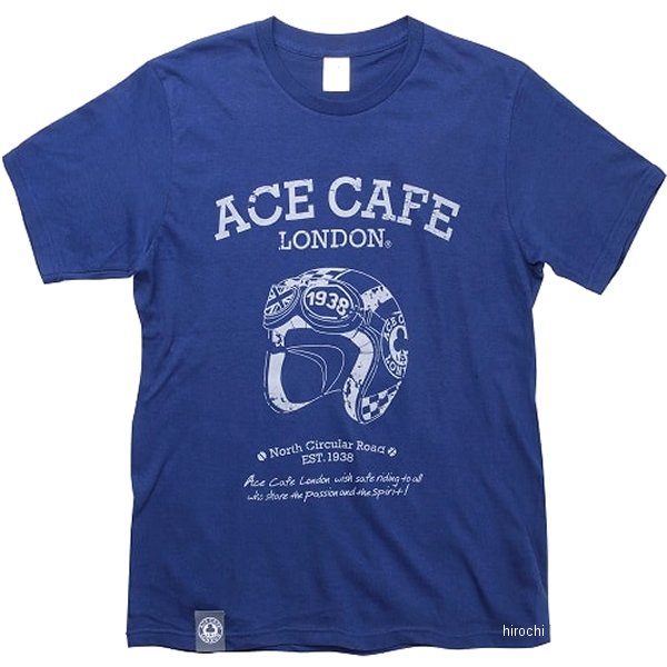 エースカフェロンドン ACE CAFE LONDON コットンTシャツ HELMET インディゴ Mサイズ AC001CT-IND/M HD店