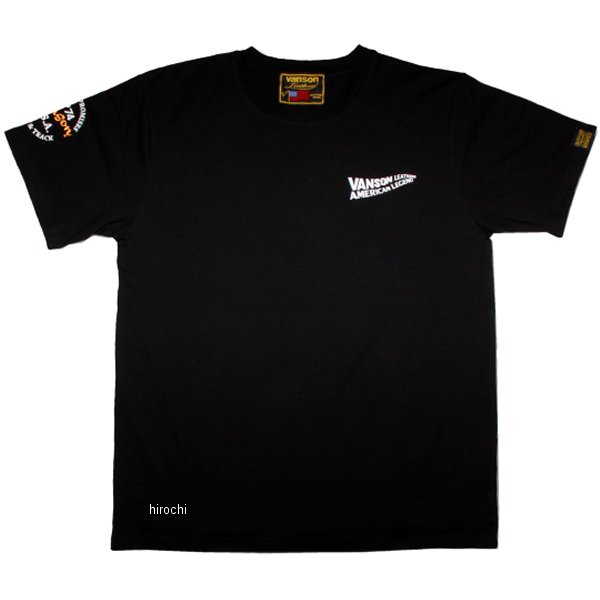 【メーカー在庫あり】 バンソン VANSON 2022年春夏モデル コットンTシャツ 黒/白 Mサイズ VS21803S HD店