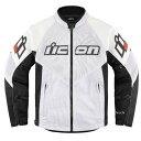 アイコン ICON 春夏モデル ジャケット JACKET MESH AF LEATHER CE 白 XLサイズ 2810-3905 HD店