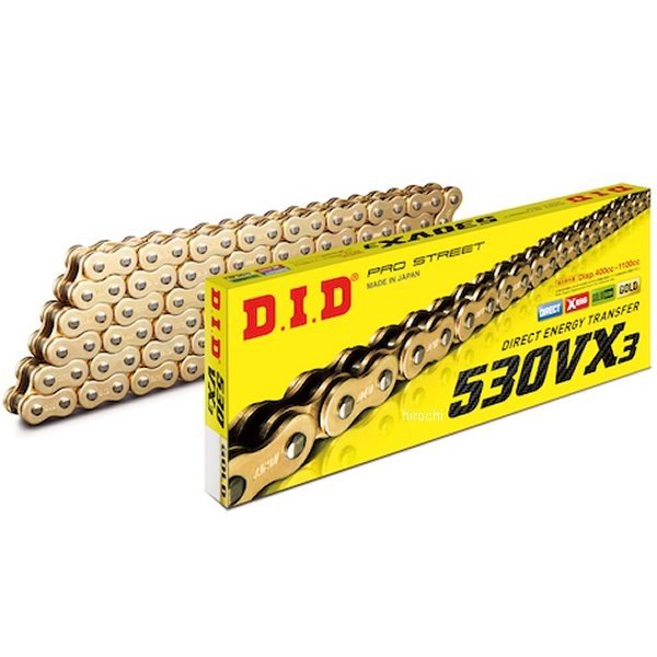 DID 大同工業 チェーン 530VX3 VXシリーズ Xリング ゴールド 72L カシメ 4525516466479 HD店