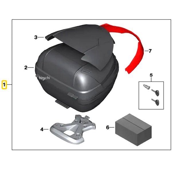 BMW純正 Topcase Light アダプター プレート付キ 77438566126 HD店