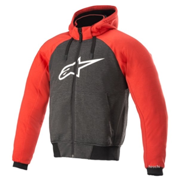摩托车骑士服 - 【メーカー在庫あり】 アルパインスターズ 春夏モデル ジャケット CHROME SPORT HOODIE ASIA 黒/赤 Mサイズ 4207021 HD店