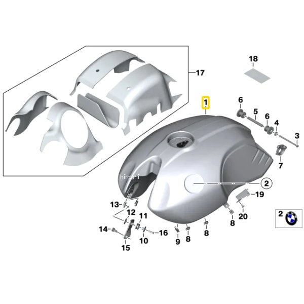BMW純正 フューエル タンク ジョイント ライン無シ 16118562138 HD店