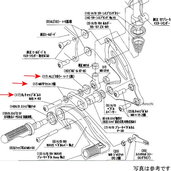 ビート BEET RH ペダルボルトSET ZX-6R/RR 9099-K84-20 HD店