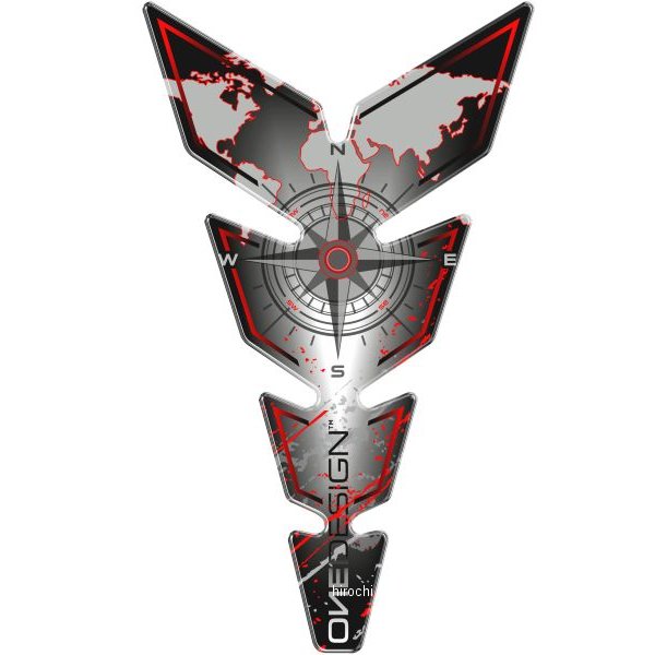 ワンデザイン ONEDESIGN タンクパッド ナロー カーディナル 223x134mm グレー/赤 CGMOS110RP HD店