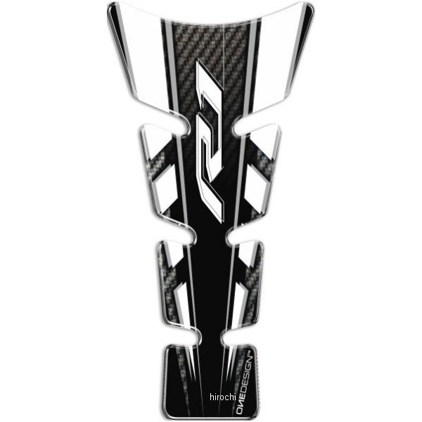 ワンデザイン ONEDESIGN タンクパッド スリム 195x97mm 15年-19年 YZF-R1、YZF-R1M 黒/白 R1ロゴ入り CGSLIBR1P HD店