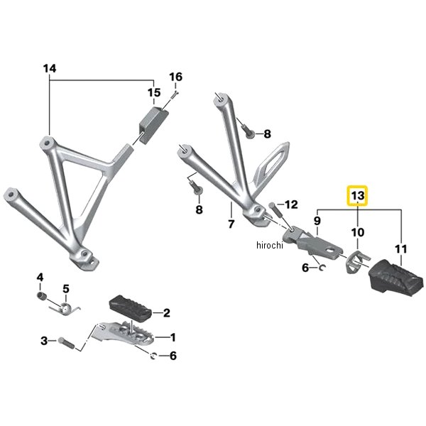 BMW純正 R フット レスト RH 46718528792 HD店