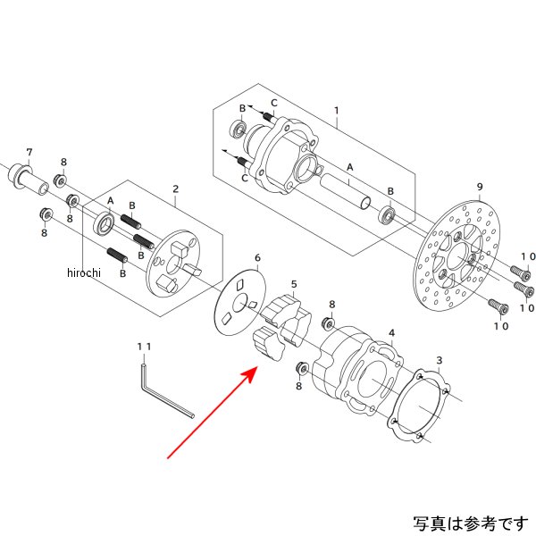 【メーカー在庫あり】 SP武川 リアディスクブレーキキット リペアパーツ リアダンパーハブキット ダンパーラバー 3個 モンキー ゴリラ 00-06-0206 HD店