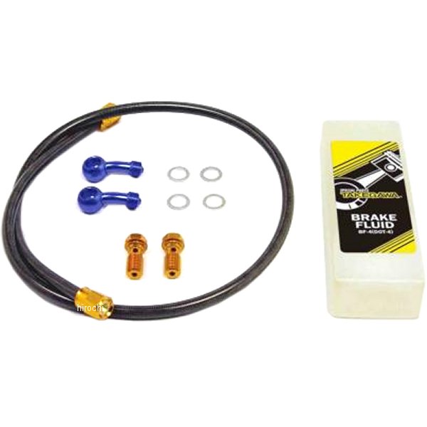 【メーカー在庫あり】 SP武川 フロントブレーキホースキットエイプ50/100 775mm ゴールド/ブルー 06-08-0252 HD店