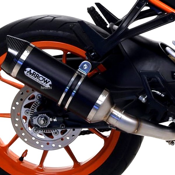 71860AKN+71667MI-RC390 アロー ARROW スリップオンマフラー THUNDER 17年-20年 KTM RC390 アルミダーク/カーボンエンド 71860AKN+71667MI-RC390 HD店