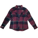 【即納】 ハーレー純正 新品 長袖チェックシャツ フランネル 紫/ネイビー レディース Sサイズ 96076-18VW/000S HD店