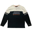 【即納】 ハーレー純正 新品 長袖 Tシャツ レーシング ヘンリー 黒/白 2Lサイズ 99167-19VM/002L HD店