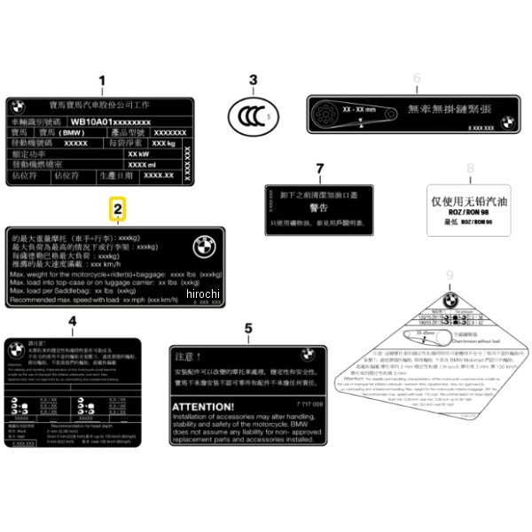 BMW純正 ラベル「有効積載量」 71248354841 HD店
