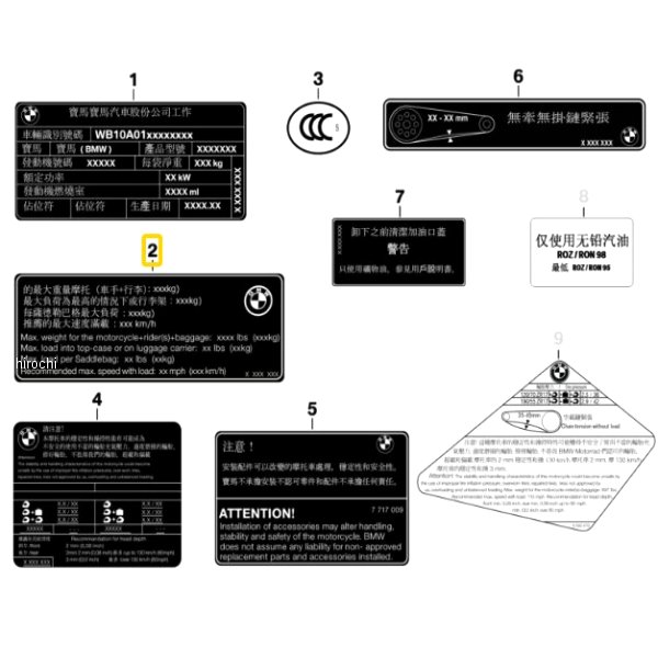 BMW純正 ラベル「有効積載量」 71248550082 HD店