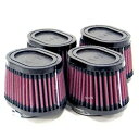 K&N カスタムエアフィルター オーバルストレート φ54mm/L76mm 4個セット RU-0984 HD店