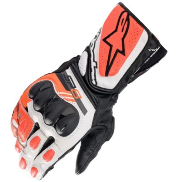 3558321 アルパインスターズ グローブ SP-8 v3 レザー 黒/白/レッドフロー Sサイズ 8059347053677 HD店(2)