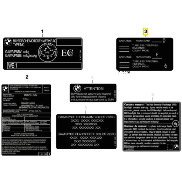BMW純正 ラベル「タイア取付け」 71248388784 HD店